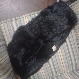 Neiman Marcus Black Real Fur Scarf
